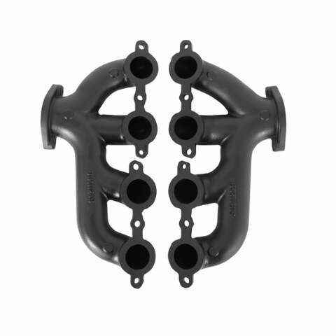 Hooker BlackHeart LS Swap Exhaust Manifolds-Rear Dump-Black - 8505-3HKR