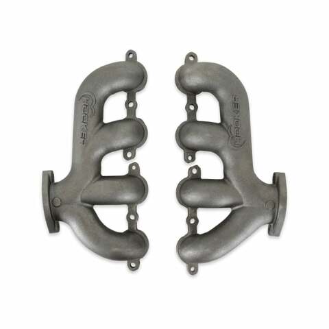 Hooker BlackHeart LS Swap Exhaust Manifolds-Rear Dump-Natural Cast - 8505HKR
