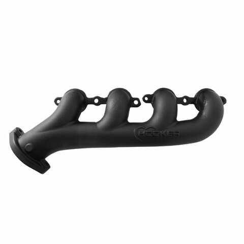 Hooker BlackHeart LS Swap Exhaust Manifolds-Rear Dump SBC Exit-Black - 8506-3HKR