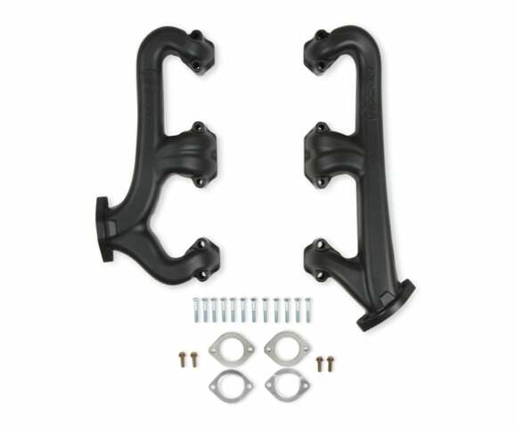 Fits Small Block Chevy 2.5" collector Black Ceramic, Exhaust Manifold 8525-3HKR