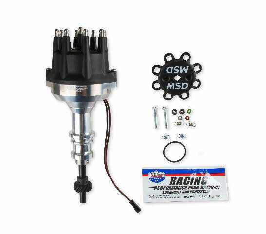 MSD Distributor Ford 289-302, Pro Billet, Small Black Cap, Steel Gear - 857951