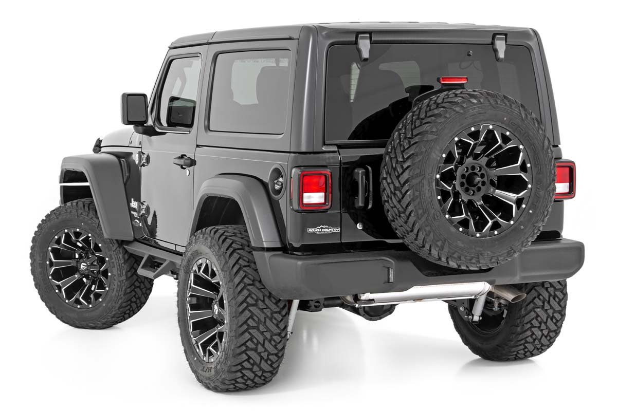 Fits Jeep Wrangler JL 4WD (2018-2024) Contoured Drop Steps; 2 Door; 90761
