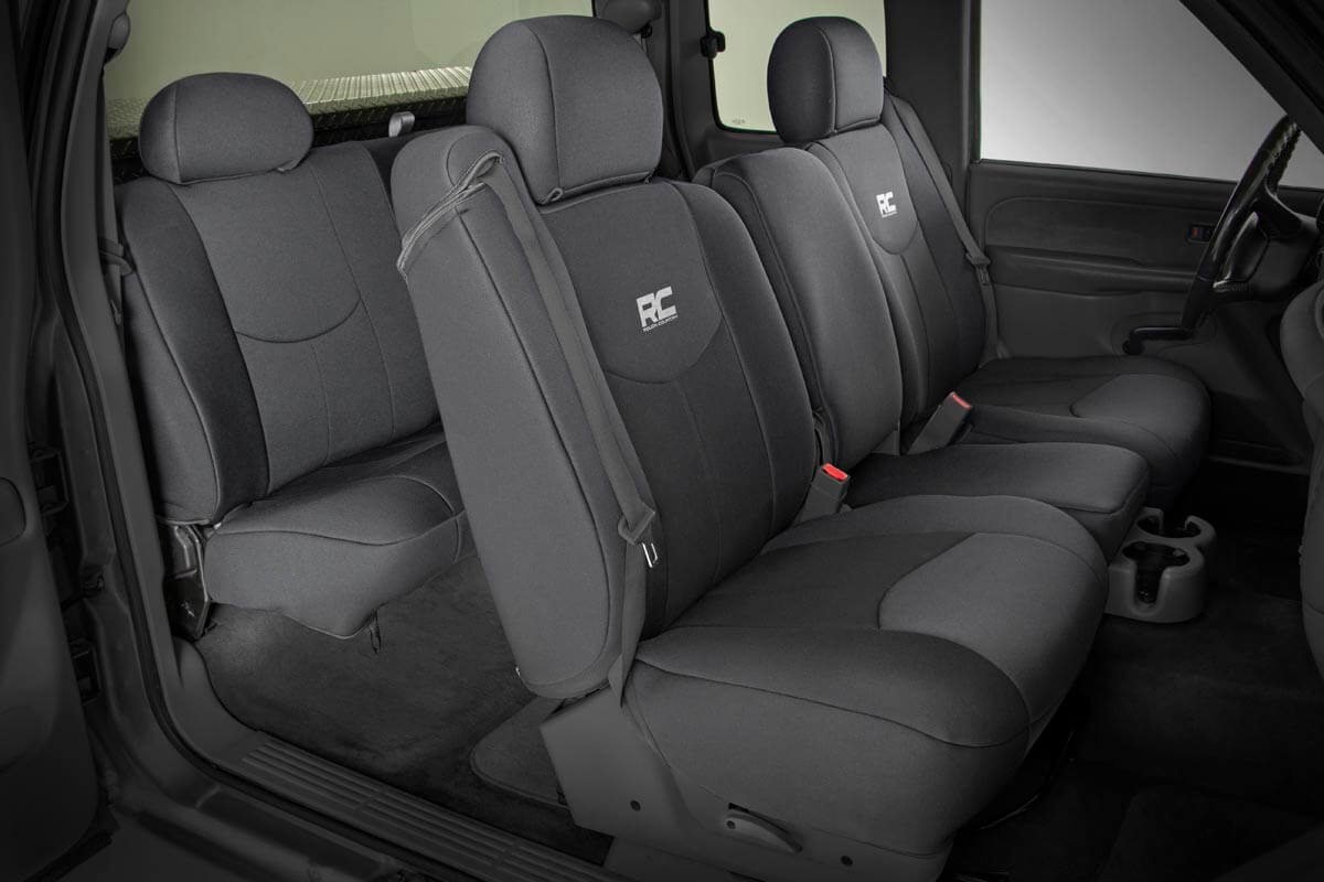 Fits Chevy/GMC 1500 (99-06 & Classic) Rear Seat Covers; Full Bench; 91014