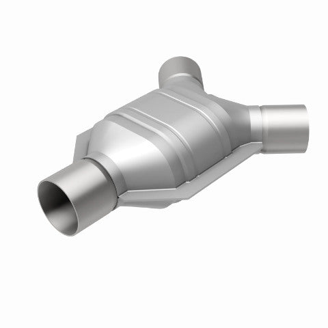 MagnaFlow universal catalytic converter driver side 2.25 inch inlet/outlet stainless steel Federal EPA compliant OBDII 91042