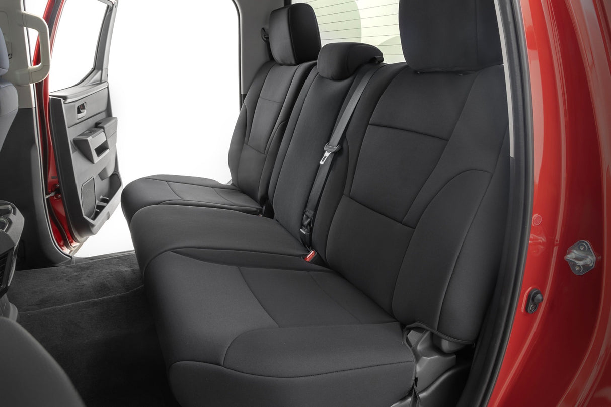 Fits Toyota Tundra 2WD/4WD (2022-2024) Seat Covers; No Rear Cup Holder; 91054