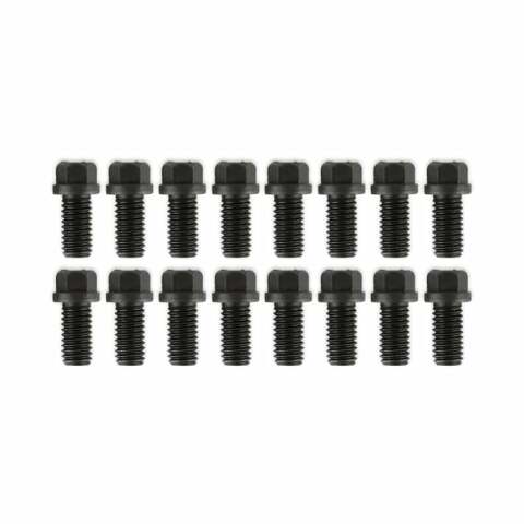 Mr. Gasket header bolts 3/8 16 x 3/4 inch hex head set of 16 black steel 919G