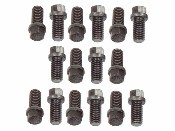 Mr. Gasket header bolts 3/8 16 x 3/4 inch hex head set of 16 black steel 919G