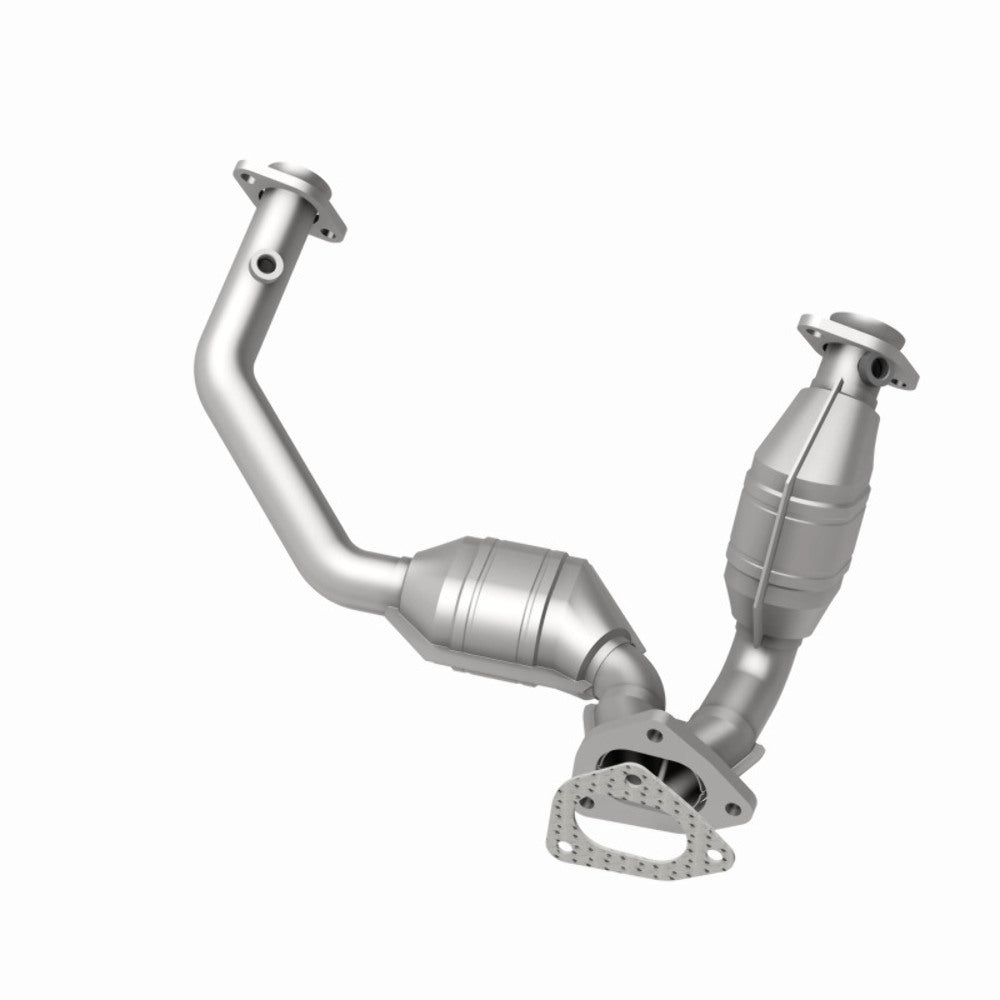 MagnaFlow direct-fit catalytic converter for 1998-2000 Ford 3 inch inlet 4 inch outlet stainless steel Federal EPA compliant OBDII 93110