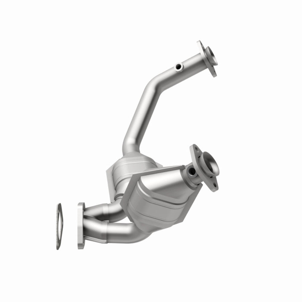 MagnaFlow direct-fit catalytic converter for 1998-2000 Ford 3 inch inlet 4 inch outlet stainless steel Federal EPA compliant OBDII 93110