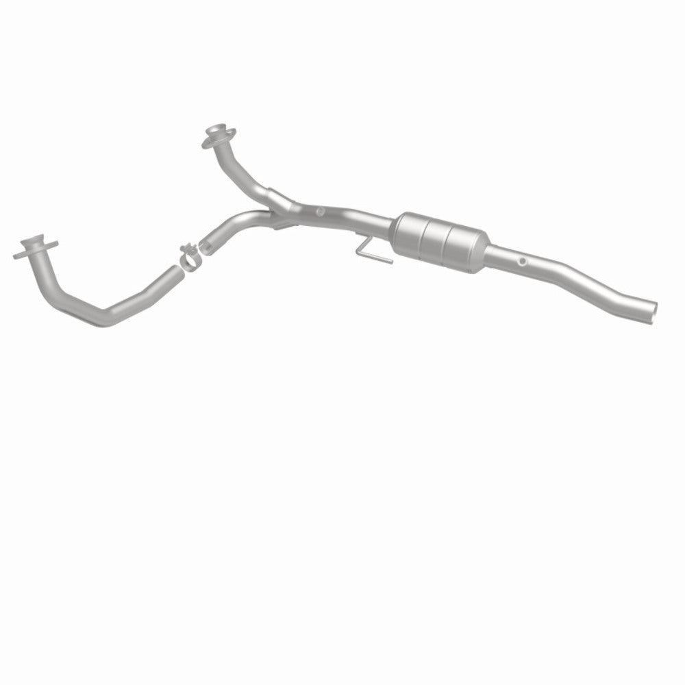 MagnaFlow direct-fit catalytic converter fits 2000 Dodge Durango 5.2L and 2000-2003 Dodge Durango 5.9L 5.2 inch inlet 2.5 inch outlet stainless steel Federal EPA compliant OBDII 93