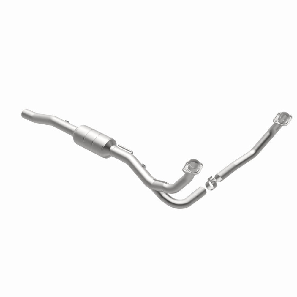 MagnaFlow direct-fit catalytic converter fits 2000 Dodge Durango 5.2L and 2000-2003 Dodge Durango 5.9L 5.2 inch inlet 2.5 inch outlet stainless steel Federal EPA compliant OBDII 93
