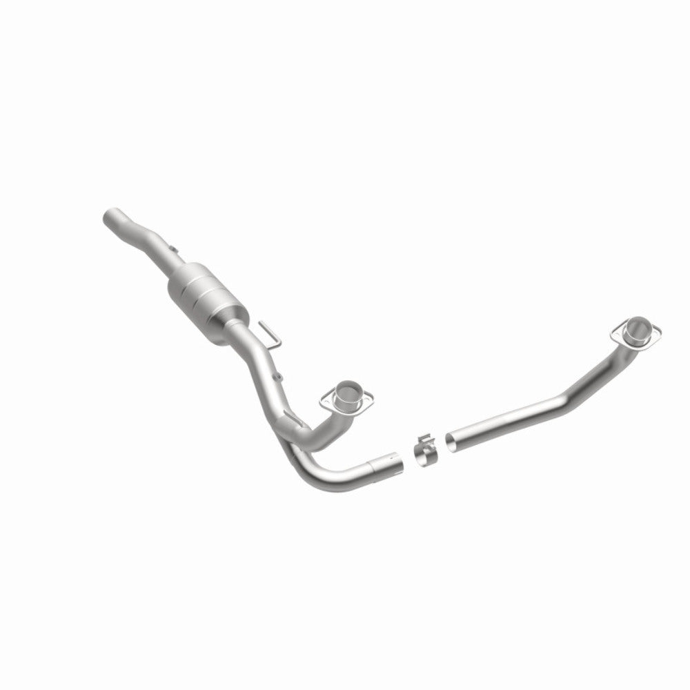 MagnaFlow direct-fit catalytic converter fits 2000 Dodge Durango 5.2L and 2000-2003 Dodge Durango 5.9L 5.2 inch inlet 2.5 inch outlet stainless steel Federal EPA compliant OBDII 93