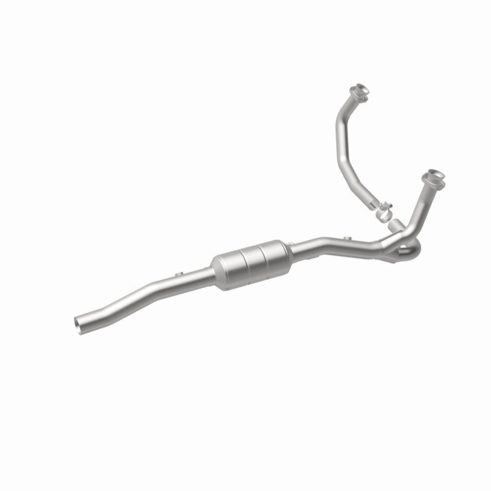 MagnaFlow direct-fit catalytic converter fits 2000 Dodge Durango 5.2L and 2000-2003 Dodge Durango 5.9L 5.2 inch inlet 2.5 inch outlet stainless steel Federal EPA compliant OBDII 93
