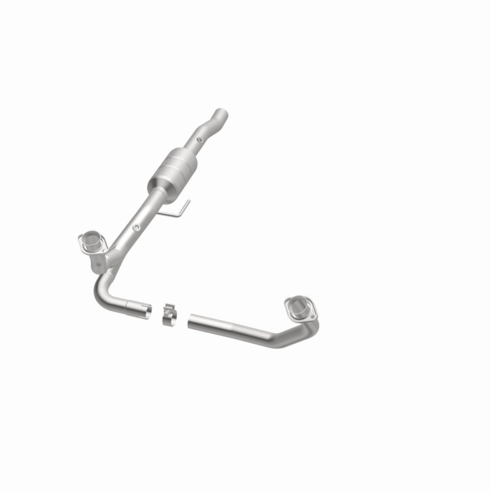 MagnaFlow direct-fit catalytic converter fits 2000 Dodge Durango 5.2L and 2000-2003 Dodge Durango 5.9L 5.2 inch inlet 2.5 inch outlet stainless steel Federal EPA compliant OBDII 93