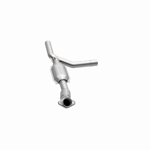 MagnaFlow direct-fit catalytic converter fits 1997-1999 Ford E-150 Econoline 4.6L and 1997-1999 Ford E-150 Econoline Club Wagon 4.6L passenger side stainless steel Federal EPA comp
