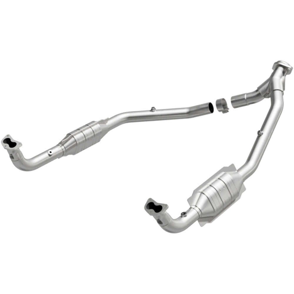 MagnaFlow direct-fit catalytic converter fits 1994-1995 Land Rover Defender 90, Land Rover Discovery, and additional vehicles. Hardware is included to eliminate the hassle of worki