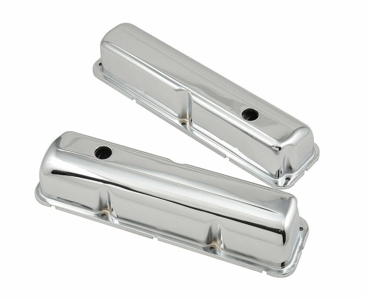 Mr. Gasket chrome valve covers with baffle Ford steel 9412