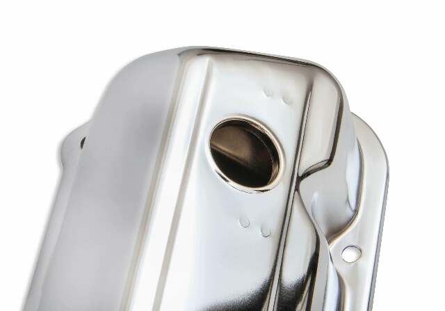Mr. Gasket chrome valve covers with baffle Ford steel 9413