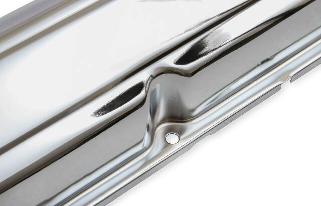 Mr. Gasket chrome valve covers with baffle Ford steel 9413