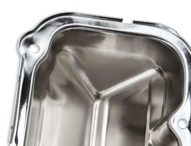 Mr. Gasket chrome valve covers with baffle Ford steel 9413