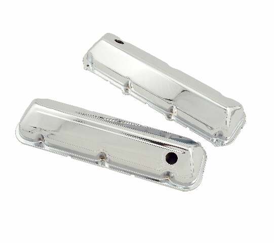 Mr. Gasket chrome valve covers with baffle Ford steel 9413