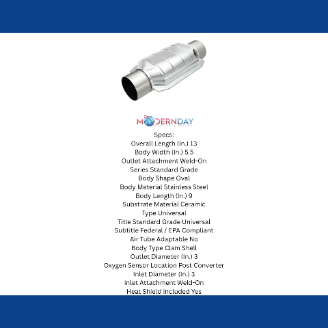 MagnaFlow universal catalytic converter stainless steel CARB compliant OBDII 94139