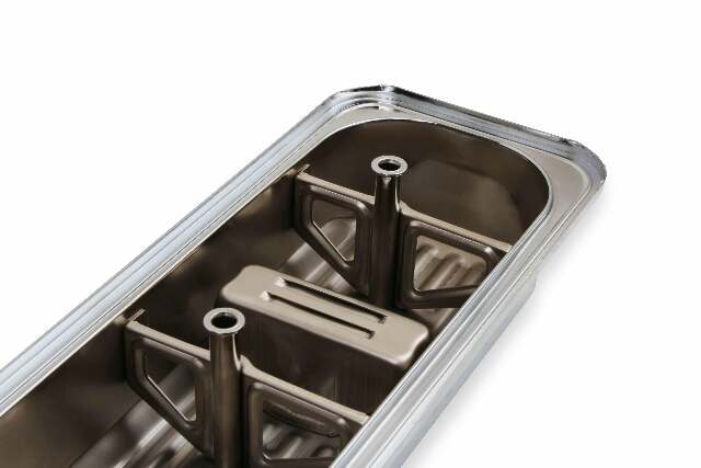 Mr. Gasket chrome valve covers finned SBC Chevy steel 9415