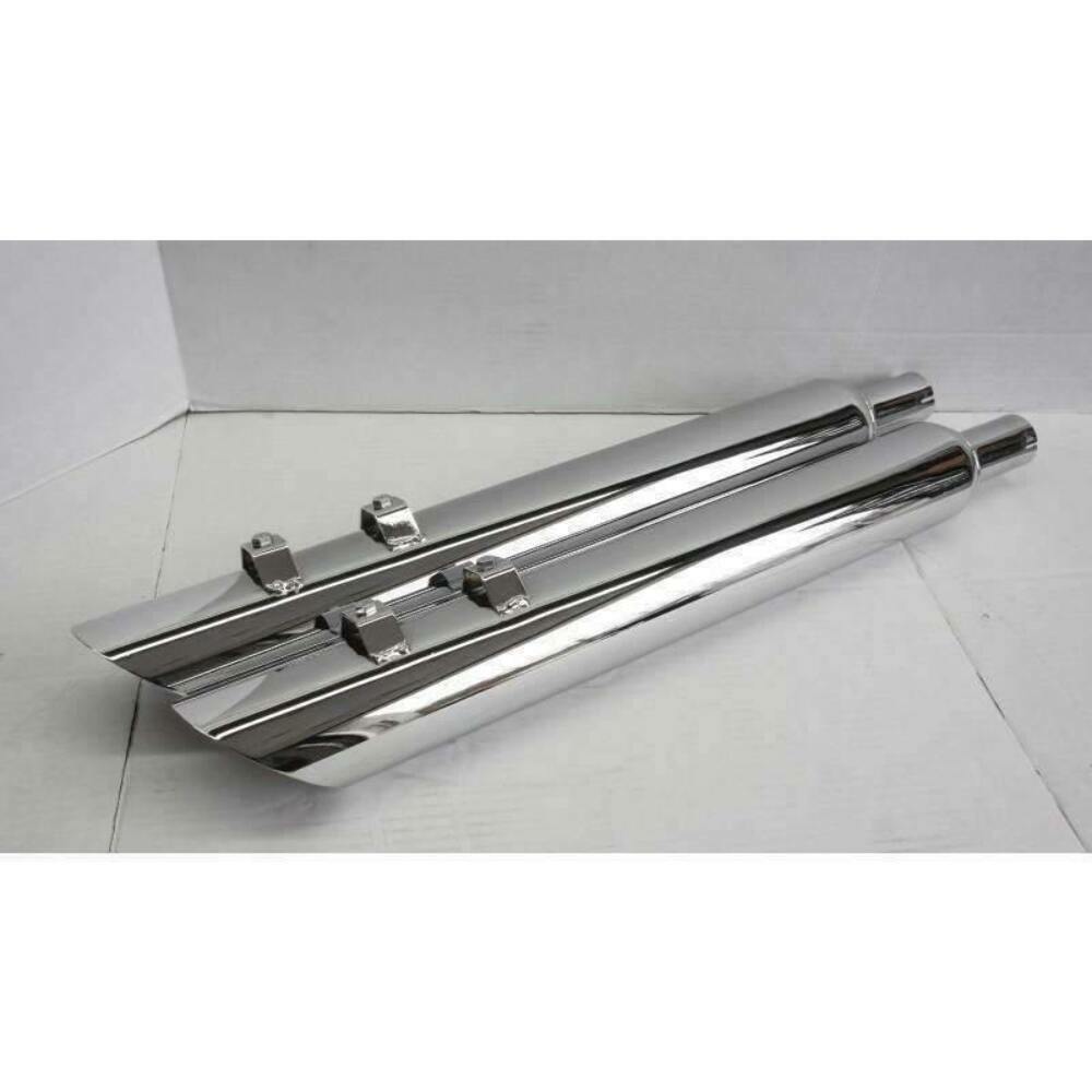 95-16 Harley Davidson Angle Slip On Muffler Chrome Exhaust 2.5 Baffle Jones Exhaust
