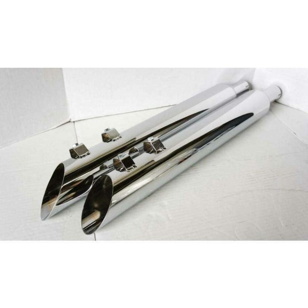 95-16 Harley Davidson Reverse Angle Cut Slip On Muffler 3.5 Outlet 1.75 Baffle Jones Exhaust 1 inch