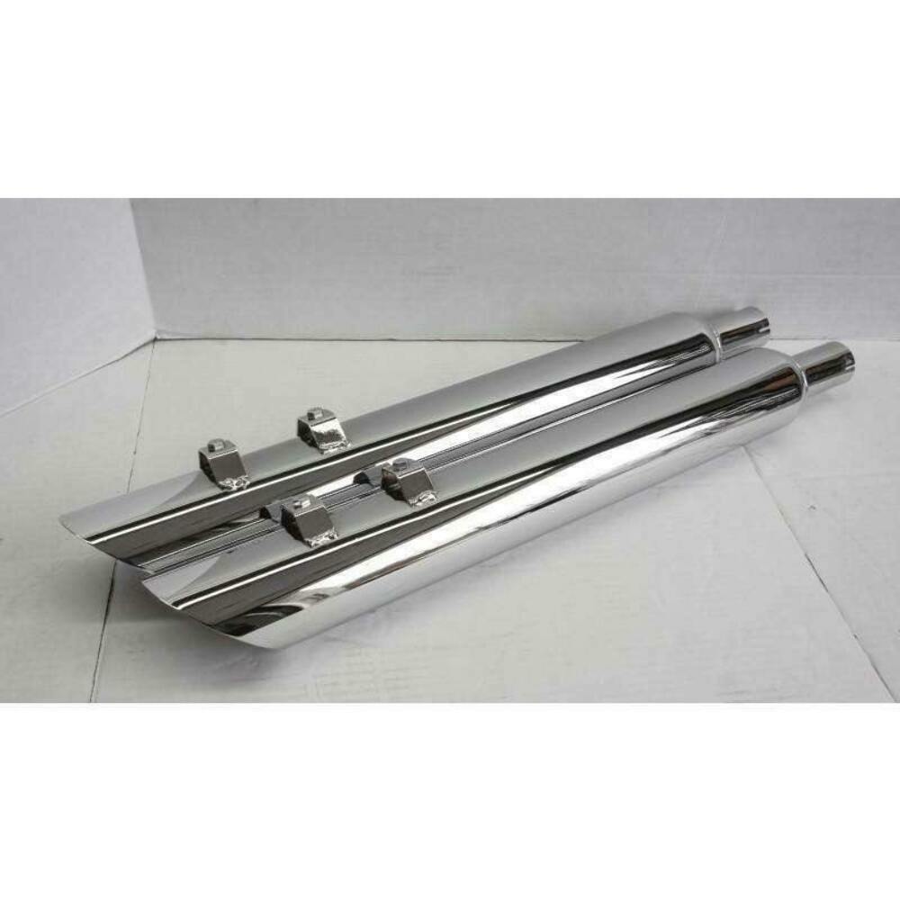 95-16 Harley Davidson Slip on Angle Cut Muffler Chrome Exhaust JAC3120MC Jones Exhaust 1 inch