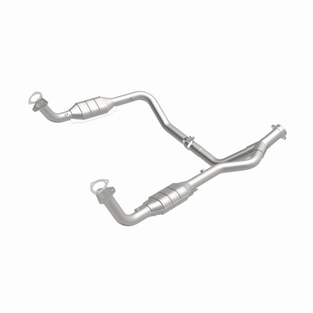 MagnaFlow direct-fit catalytic converter fits 1996-2002 Land Rover Range Rover HSE 4.6L and 1996-2000 Land Rover Range Rover 4.0L stainless steel Federal EPA compliant OBDII 93694