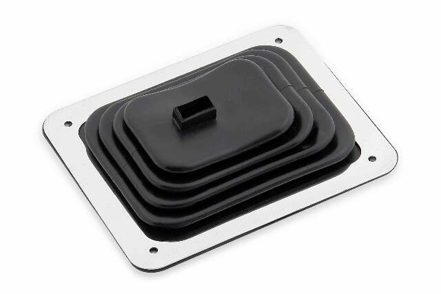 Mr. Gasket shifter boot small 3 1/2 inch X 4 1/2 inch chrome black rubber 9648