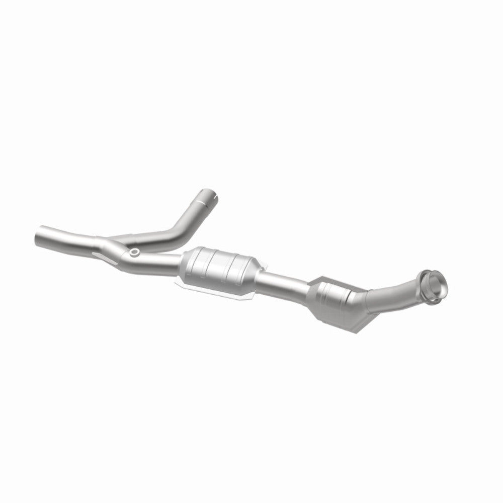 MagnaFlow direct-fit catalytic converter fits 1997-1998 E150/E250 4.2L passenger side 4.2L passenger side stainless steel Federal EPA compliant OBDII 93322
