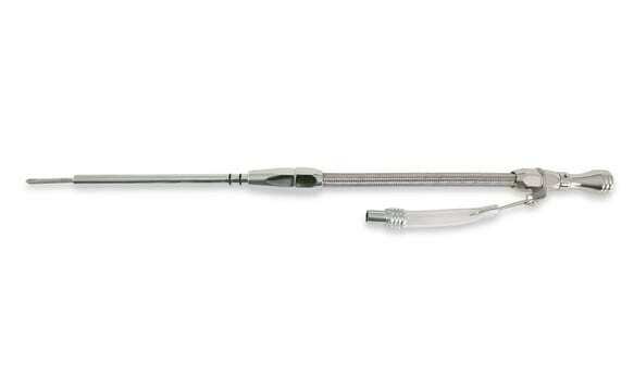 Mr. Gasket engine oil dipstick and tube braided stainless steel Chevy polished aluminum 9705G