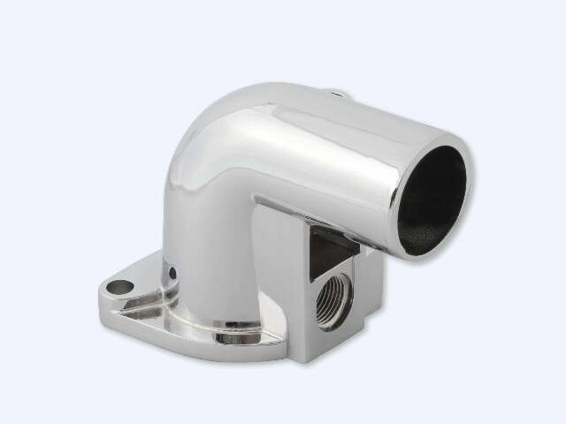 Mr. Gasket water neck chrome Ford polished steel 9713