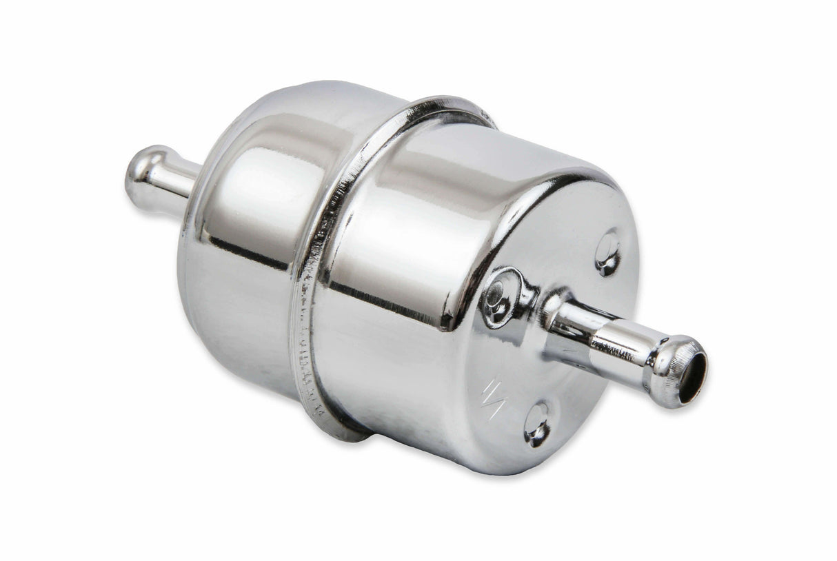 Mr. Gasket chrome fuel filter fits 5/16 inch hose polished steel 9745