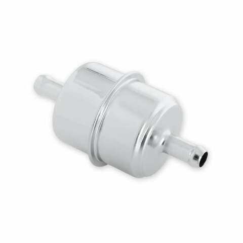 Mr. Gasket chrome fuel filter fits 3/8 inch hose polished steel 9746