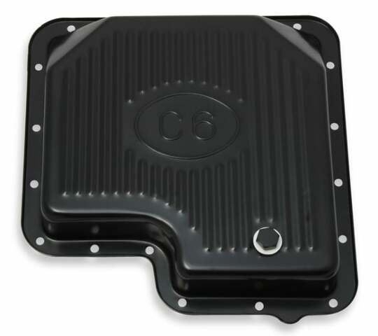 Mr. Gasket transmission oil pan black steel 9756BMRG Ford aluminum 2493