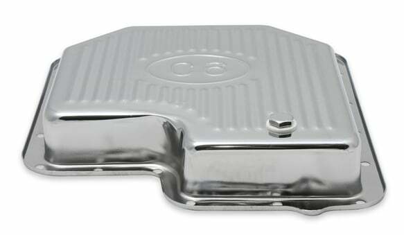 Mr. Gasket transmission oil pan chrome 9756CMRG Ford aluminum steel 2493