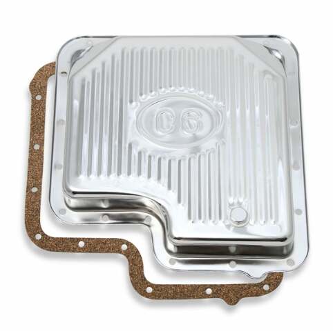 Mr. Gasket transmission oil pan chrome 9756CMRG Ford aluminum steel 2493