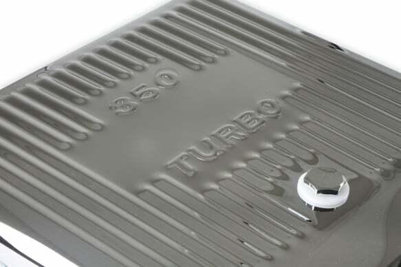 Mr. Gasket transmission oil pan chrome Chevy aluminum steel 9761