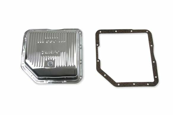 Mr. Gasket transmission oil pan chrome Chevy aluminum steel 9761