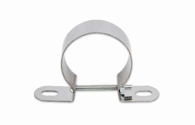 Mr. Gasket chrome coil holder bracket with bolt horizontal mount steel 9777