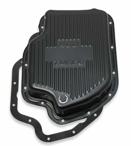 Mr. Gasket transmission oil pan black steel 9786BMRG Chevy aluminum 2493