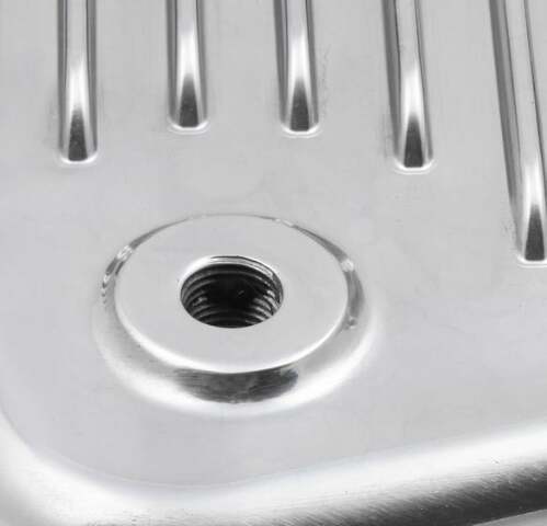 Mr. Gasket transmission oil pan polished aluminum 9796PMRG Chevy steel 2493