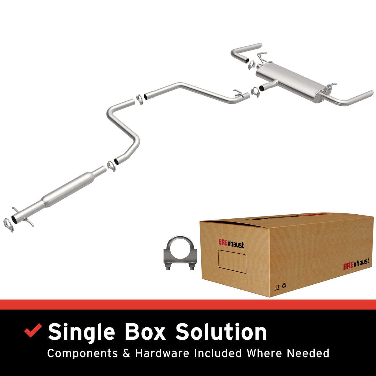 Fits 2008-2012 Chevy Malibu 3.6L Direct-Fit Replacement Exhaust System steel