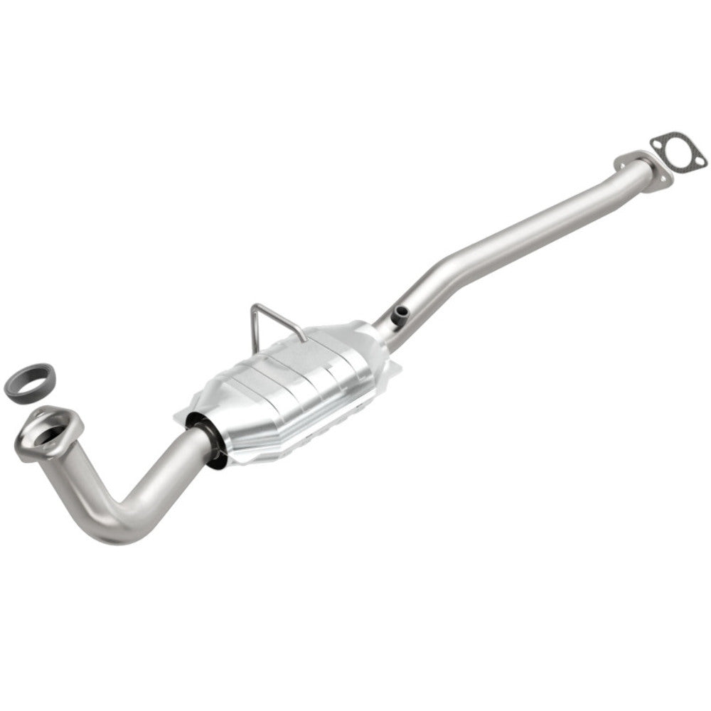 MagnaFlow direct-fit catalytic converter fits 1998-2001 Chevrolet Geo Metro and 1995-2001 Suzuki Swift, this and 1998-2001 Geo Metro/Swift 1.3 rr OE 1.3 inch inlet/outlet stainless