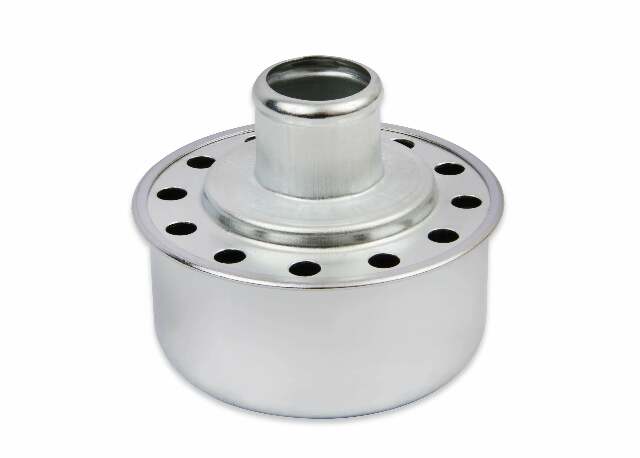 Mr. Gasket breather/oil filler cap push in valve cover breather fits SBC Chevy chrome polished steel 9810