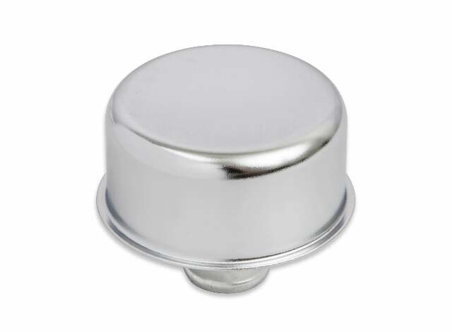 Mr. Gasket breather/oil filler cap push in valve cover breather fits SBC Chevy chrome polished steel 9810