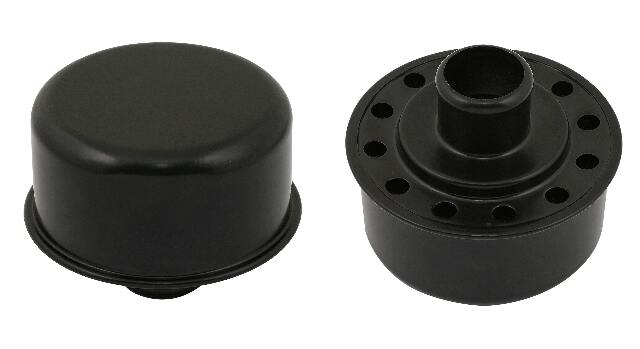 Mr. Gasket push on breather flat black 9810BP Chevy 22 inch diameter chrome 2493